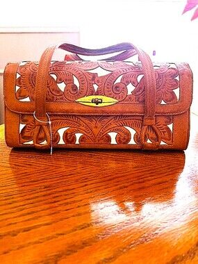 Hand Tooled Leather Satchel Bag